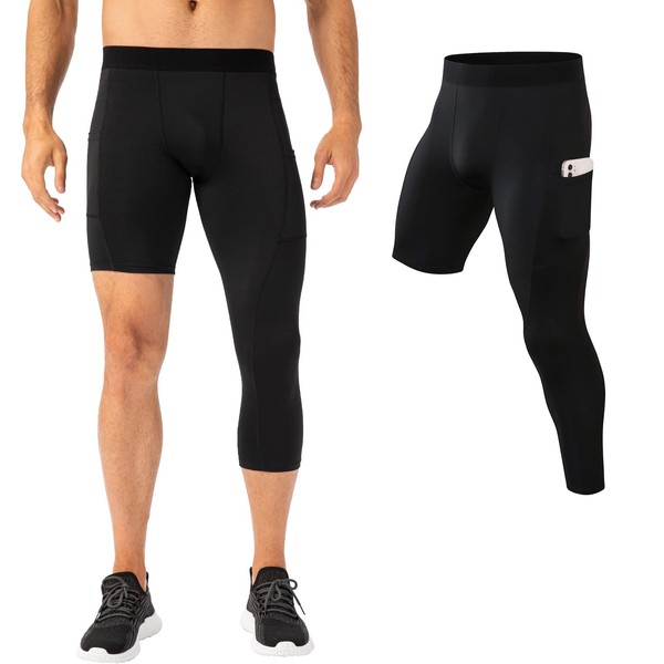 Akkad Kuti Mens One Leg Compression Tights for Basketball Gym