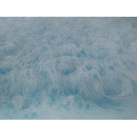StoffBook Light Aqua Blue Teddy Long Hair Fabric Material, b700