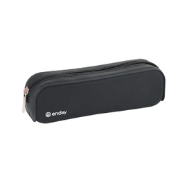 Enday Black Silicon Pencil Case, Silicon Pencil Pouch Aesthetic, Portable Small Pencil Case For Office & School Supplies, Pen Case for Girls Women Makeup Pouch