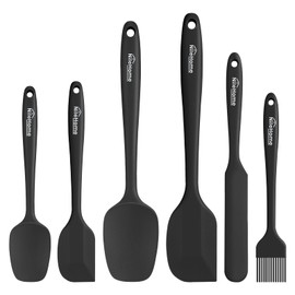 NileHome Silicone Spatula Set, 6 Pieces Food Grade Kitchen Utensils with Silicone Brush Heat Resistant BPA-free Rubber Spatula for Scraping, Baking, Cooking, Mixing