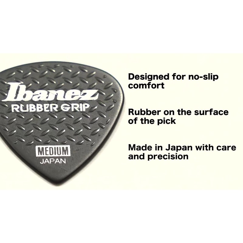 Ibanez Grip Wizard PPA16HRGBK Guitar Picks, Black, 1.0mm