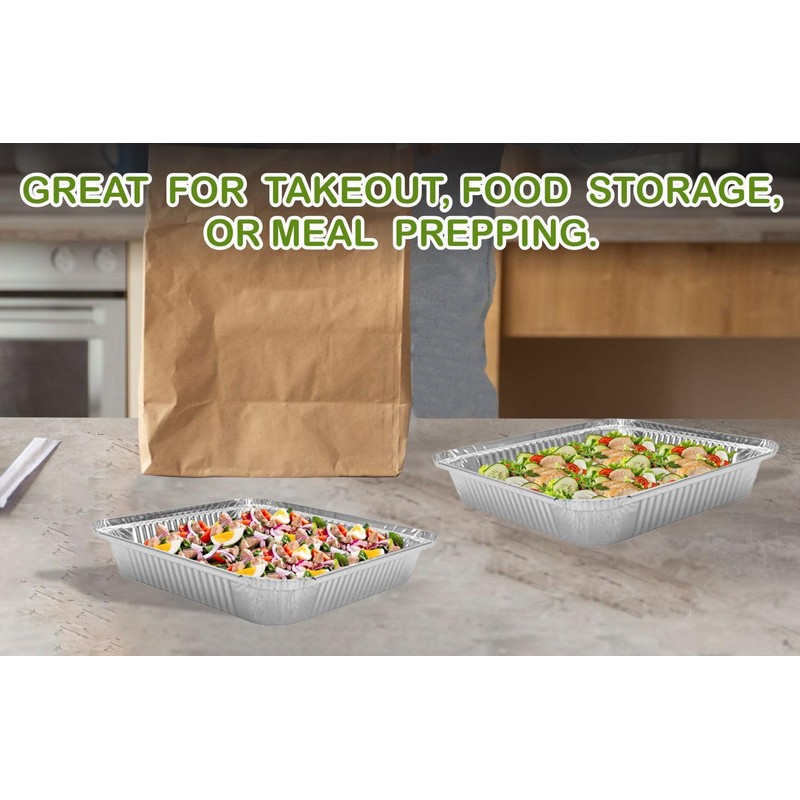 M1SS 100 Pcs X Square Aluminium Foil Trays with Lids