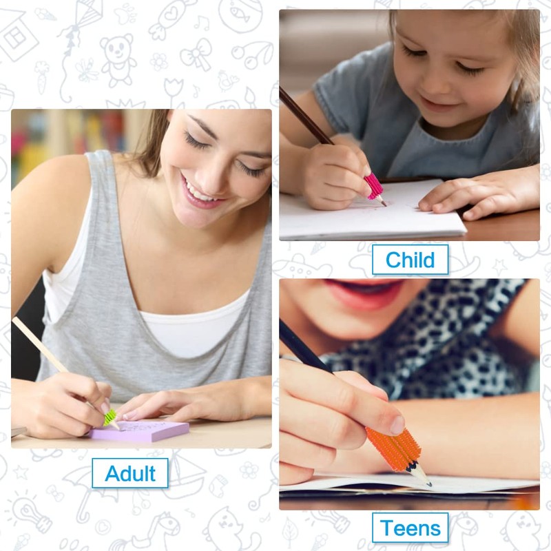 20Pcs Reusable Squishy Pencil Holders, Perfect Pencil Grips for Kids