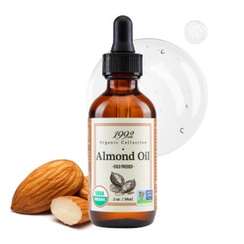1992 Organic Collection Almond Oil 2oz/ 60ml - USDA Certified Organic, 100% Pure, Cold Pressed, Carrier Oil, Hexane Free | For Hair, Eyebrows & Skin, Gives Hydration, Moisturizes and Softens Skin