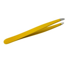 Round Tip Tweezers, Stainless Steel, Chin Hair Lash removal (Pineapple Yellow)