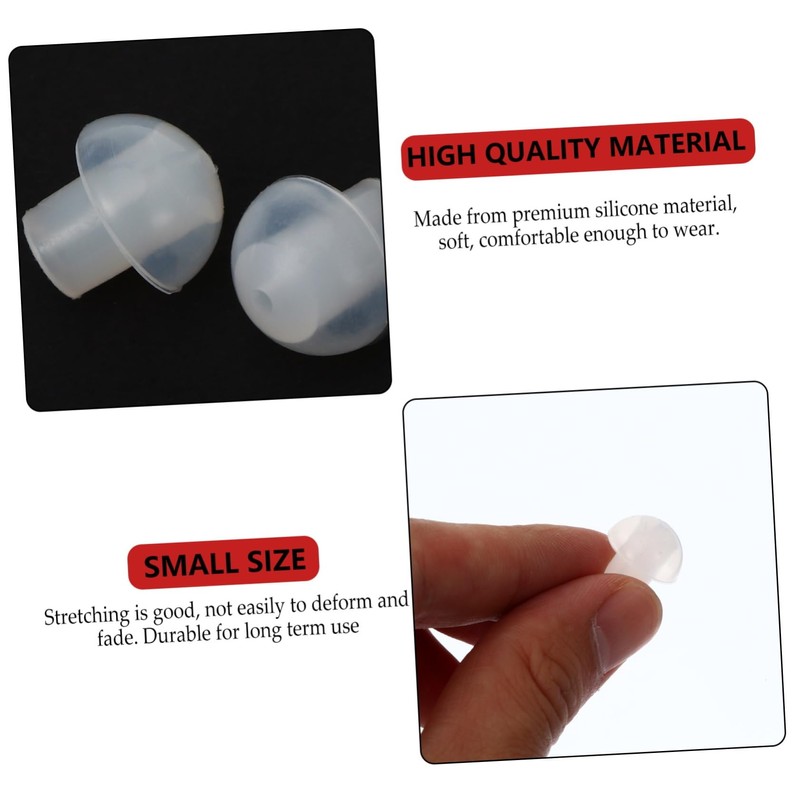 LALAFINA 10pcs Mushroom Earbud Tips for Transparent Tube Earpieces Comfortable