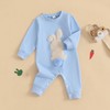 Nicoxijia Newborn Baby Girl Boy Easter Outfit Embroidery Bunny Tail