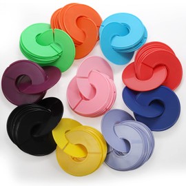 ZOOFOX 80 Pieces Closet Rack Dividers, Colored Blank Clothing Size Hanger Dividers, Round Closet Separators for Home Closet Cloth Store