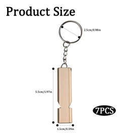 7 Pcs Emergency and Survival Whistle, Loud Stainless Steel Safety Whistle with Lanyard for Sports, Emergency, Survival and Outdoor Use