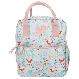 Depesche 12572_A Princess Mimi Wild Forest Backpack in Green and Pink with Forest Animals, Bag with Zip