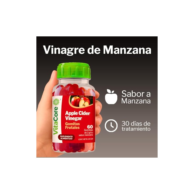Gomitas de Vinagre de Manzana 60 piezas Suplemento Alimenticio