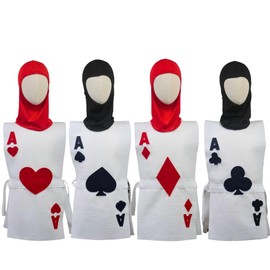 Playing Card Soldier Costume Set (Alice in Wonderland - Hearts, Spades, Diamonds, Clubs) - Toddler, Kids, Teen, Adult and Plus sizes (Adult Large, Set of all 4)