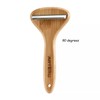 T Shaped Wood Handle Dog Deshedding Tools Loose Hair and