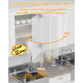 Chibery 2 Pack 180 Degree Soft Close Cabinet Hinges, Lazy Susan & Kitchen Corner, 48mm Hole Distance, Concealed Face Frame & Frameless, Hidden Self Closing, Smooth Slow 3D Adjustment for Fold Cupboard