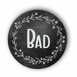 Round Door Sign Diameter 15 cm Wreath Chalk Board Vintage Toilet UV Print Made in Germany (Bath)