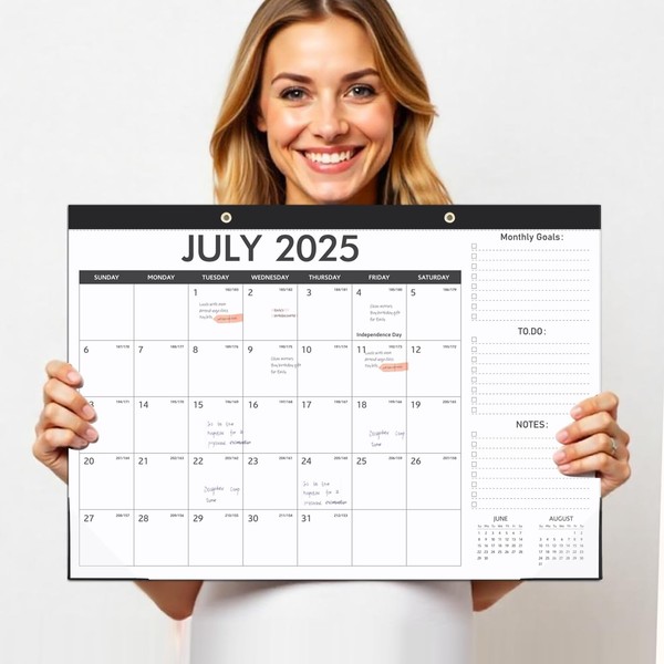 Desk Calendar 2025-2026, 17" x 12" 18 Month Wall Calendar