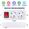 EXTRASTAR 1.5M 2 Way Power Strip with Switch for Home,