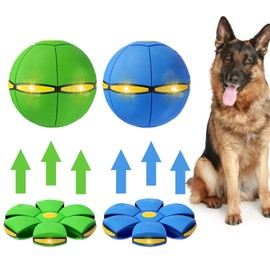 BADWALT 2PCS Dog Flying Disc Toy, Pet Toy Flying Saucer Ball with 3 Light for Dogs, Dog Toy Outdoor Toy Doggy Disc Ball, Outdoor Games