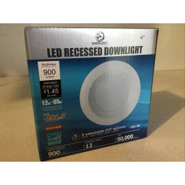 ENERGETIC 4” LED Recessed Downlight 900 Lumens 12W Model E3DL12P4-92765 Dimmable