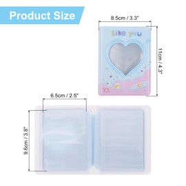 sourcing map 3inch Mini Photo Album,Kpop Love Heart Hollow Photocard Binder Album Mini Photo Card Book Holder with 40 Photos for Collecting Pictures, Purple