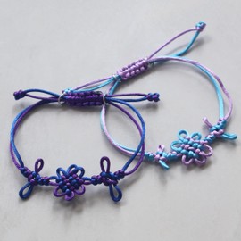 Coprall Demon Hunters Merch Rumi Jinu Matching Friendship Bracelets BFF Couples Woven Knot Bracelet Cosplay Accessories Gifts for Fans(Blue&Purple)