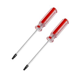 2 Pcs Red T20 Torx Security Screwdriver with Magnetic Tip Plastic Grip Torx Screwdriver for Computer Repairing, Automobile Tools, and Home Appliances, T20 5mm,100mm Long