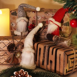 com-four® 9x Premium Hanging Santa Claus for the Christmas Tree, Charming Christmas Tree Figures, for Hanging as Tree Decoration, Christmas Decoration or Gift (Design 68 - Red White Grey)