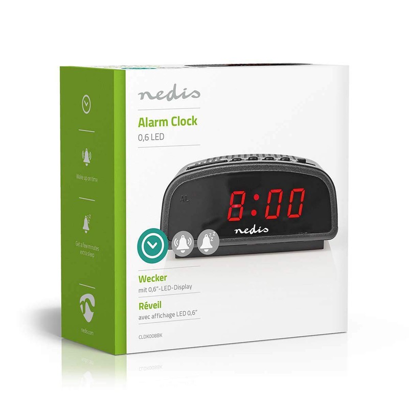 Digital-Schreibtisch-Wecker - LED-Anzeige - Snooze-Funktion - Nein - Schwarz