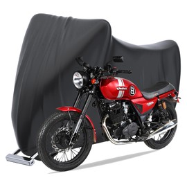 Motorcycle Cover, Motorcycle Tarpaulin Outdoor 190D Oxford Fabric with Locking Holes Motorcycle Dustproof Tarpaulin for Harley-Davidson/Honda/Suzuki (245 x 105 x 125 cm)