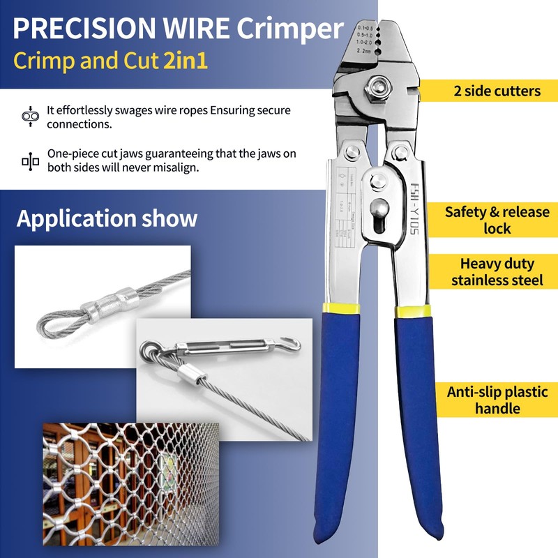 Wire Rope Crimping Tool Stainless Steel Wire Rope Sleeve Crimper