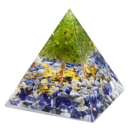Nupuyai Crystal Energy Pyramid Decoration for Yoga Meditation and Chakra Healing, Gemstone Pyramids for Feng Shui Decoration Room