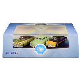1949 Mercury Set of 3 Cars 70th Anniversary 1/87 (HO) Scale Diecast Model Cars by Oxford Diecast 87SET002