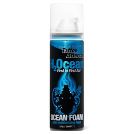 H2Ocean Ocean Foam Tattoo Aftercare, Water Based Ink Sealer & Skin Moisturizer 2oz