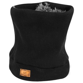 WESTWOOD FOX Winter Neck Warmer for men & women, Soft Warm Fleece Lining Knitted thick thermal Multifunctional Scarf, Windproof and Dust Skiing Neck Gaiter for Outdoor Activities (BLACK)