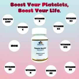 Vitamins Platelets Booster, Vitamins and Minerals to platelets, Biomedical Formula.