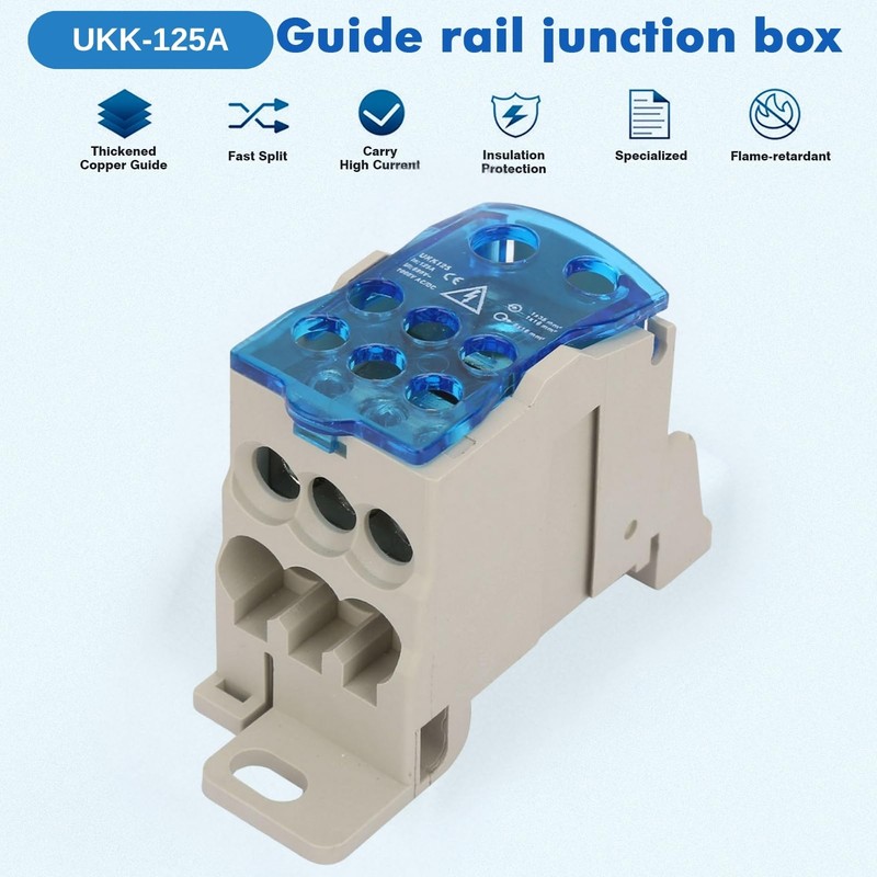 Jadeshay Junction Terminal DIN Rail Clamps UKK-125A Main Cable Junction