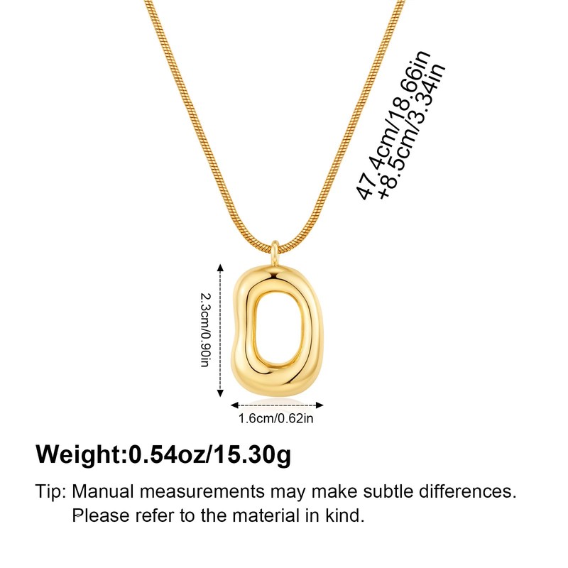 ALFISO Chunky Gold Necklace for Women, 14K Gold Plated Geometric