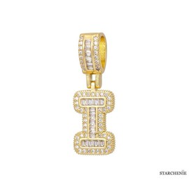 STARCHENIE 14K Gold Plated Diamond Initials Necklaces, Alphabet Pendant Letter A to Z Necklaces for Women man with Gift Box | Adjustable Chain, Minimalist, Tiny Dainty Alphabet Choker Necklaces:_I