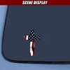 DUSCOKE American Flag Cross Car Decal Sticker, Vinyl Waterproof Auto