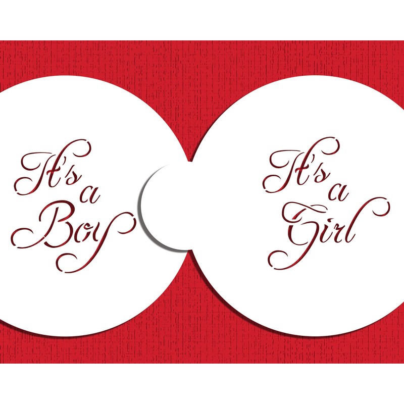 Script It's a Boy/Girl Cookie Top 3" by Designer Stencils