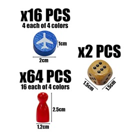 OVDGWC 4 Sätze Holzprüfer Und 1 Set Fliegender Schach, Brettspiele, Spielzeugzubehör, Family Interactive Games In Der Familie