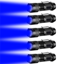 LIAISIMI LED Flashlight Multifunctional Work Light Portable Mini Lamp 3 Modes Foldable Flashlight Ideal for Camping, Hiking, Night Vision, Night Fishing, Astronomy and Emergencies (5, Blue)