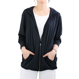 Gold Japan Women's Large Size Rash Guard, UV Protection, UPF 50+, Cool to the Touch, Absorbent, Quick Drying, UV Parka, navy