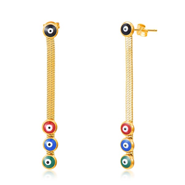 VIJASHOP Evil Eye Dangle Earring for Women Gold Plated Evil