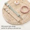 YIVEKO Pacifier Clips for Baby Boys Girls, One-Piece Silicone Pacifier