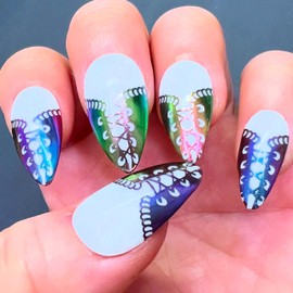 SheModern Semi-Gel CHROME BLACK Stamping Polishes (Set of 3) LED/UV Cure Collection For Nail Art Design with Option for Creative Dry Coloring with Chrome Pigment Powder