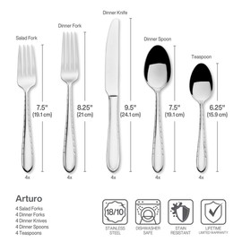 Mikasa Arturo 18/10 20 Piece Stainless Steel Flatware Set, Service For 4
