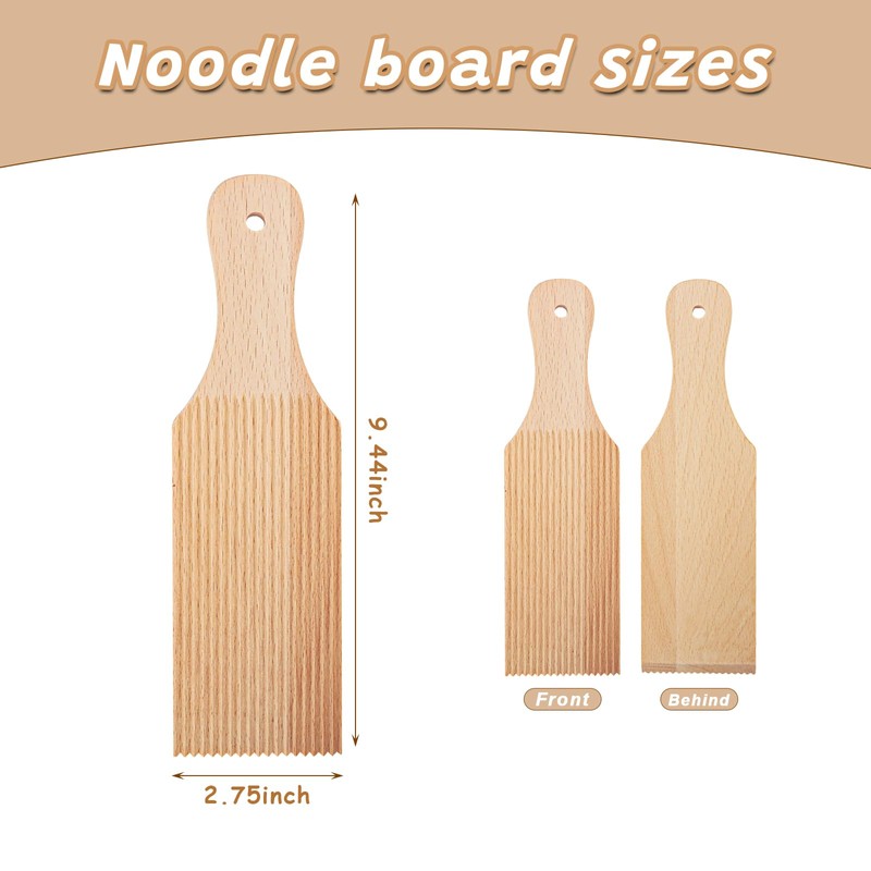 Gnocchi Board with Handle, Pasta Board Gnocchi, Natural Beech Wood