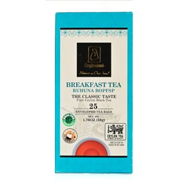 Ceylonzon Ceylon Breakfast Tea Classic Taste 25 Individually Foil-Wrapped Tea Bags 50g Experience with Ginger Natural Tea, Relaxing and Fresh