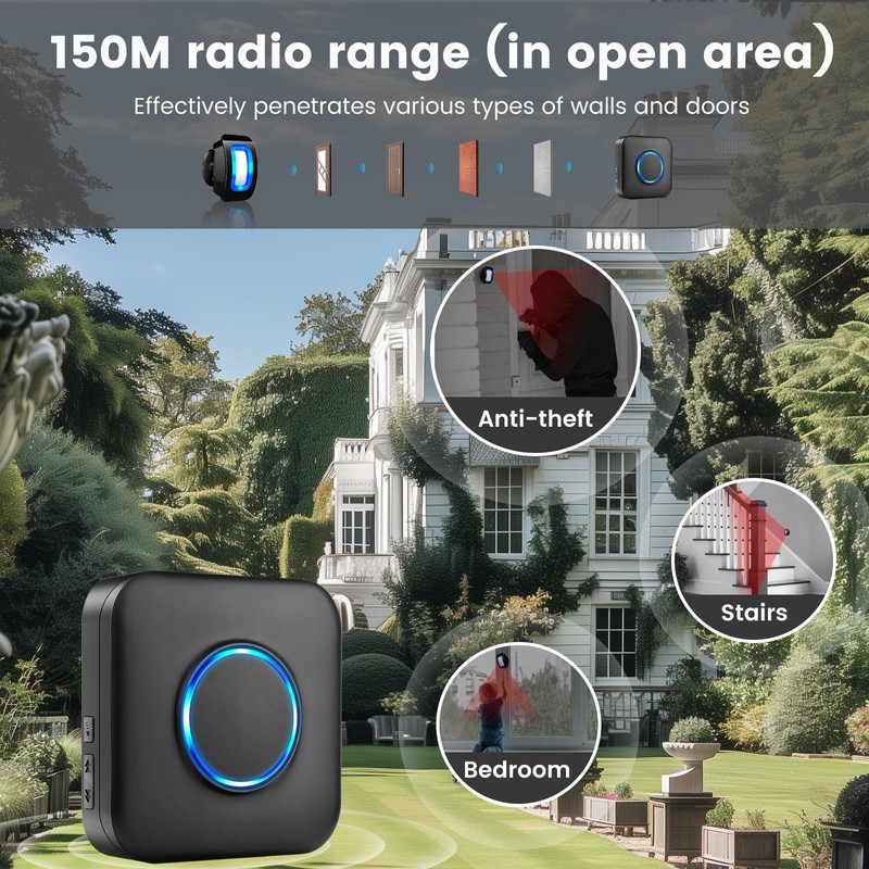BITIWEND PIR Motion Sensor Alarm Wireless Home Security Alarm System